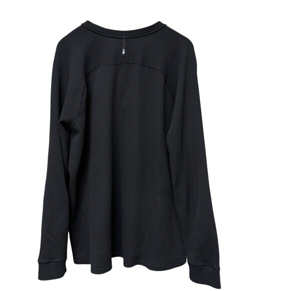 The North Face Mens Henley XXL Black Waffle Knit Long Sleeve Shirt Logo - Picture 5 of 11